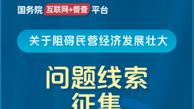 爆操白丝美女国务院“互联网+督查”平台公开征集阻碍民营经济发展壮大问题线索